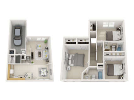 3 Bed / 2½ Bath / 1,268 sq ft / Availability: Please Call / Deposit: $900 / Rent: $1,350